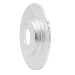 Mazda CX-3 Brake Rotor (1) - Rear Right - R1 Concepts - Drilled & Slotted - Silver - `16-`18